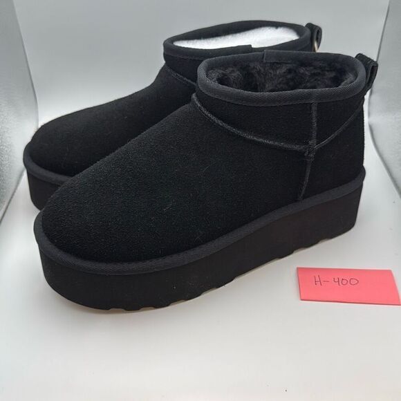 CUSHIONAIRE Cozy Womenβs Platform Ankle Boots SIZEβ9.5 BLACK - Picture 3 of 7
